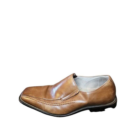 Stacy Adams Hillman Loafers Sz 12M Bike Toe Cognac Brown Workwear - Picture 3 of 6